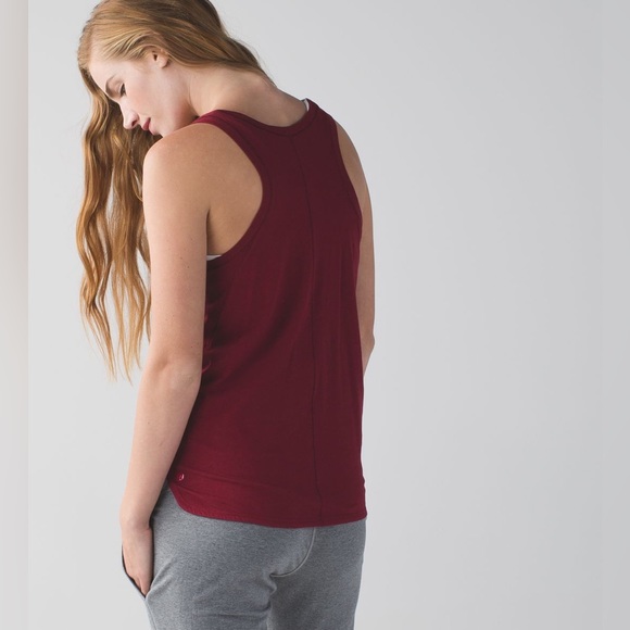 LULULEMON CIRCADIAN V NECK TANK Heathered Cranberry Red Wine Maroon SIZE 10? - Picture 4 of 13